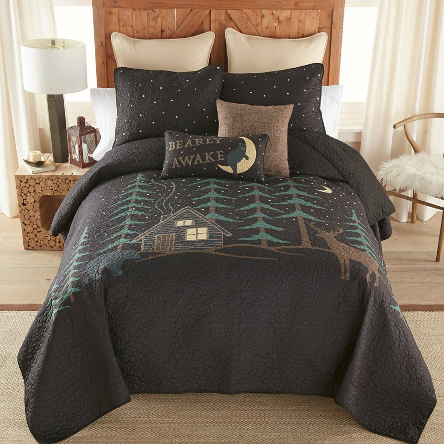 Bed * | Buy Donna-Sharp Bed Donna Sharp Evening Lodge 140 Tc Quilt Set Dark-Blue