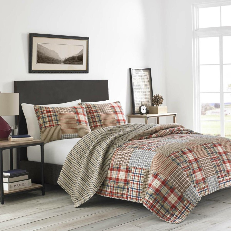 Bed * | Best Reviews Of Eddie-Bauer Bed Eddie Bauer Hawthorne 136 Thread Count Reversible Quilt Set Brown/Multi