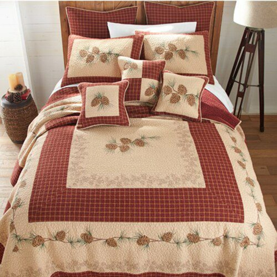 Bed * | Best Pirce Donna-Sharp Bed Donna Sharp Pine Lodge Cotton Quilt 3Pc. Set Red/Multi