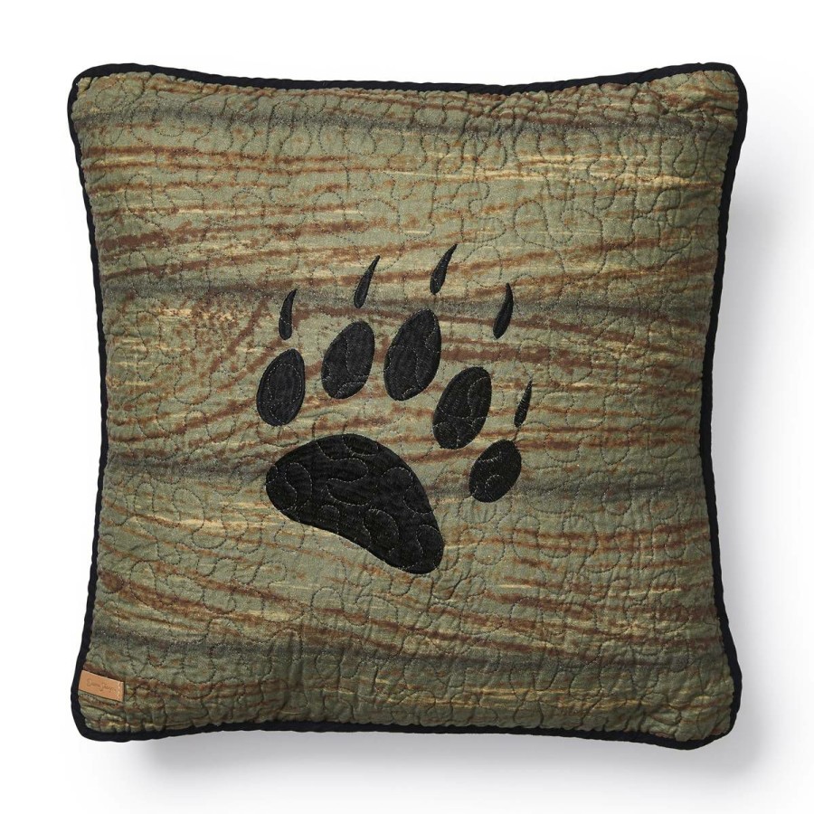 Home Decor * | Best Reviews Of Donna-Sharp Home Decor Donna Sharp Oakland Bear Paw Decorative Pillow 18 18 Green