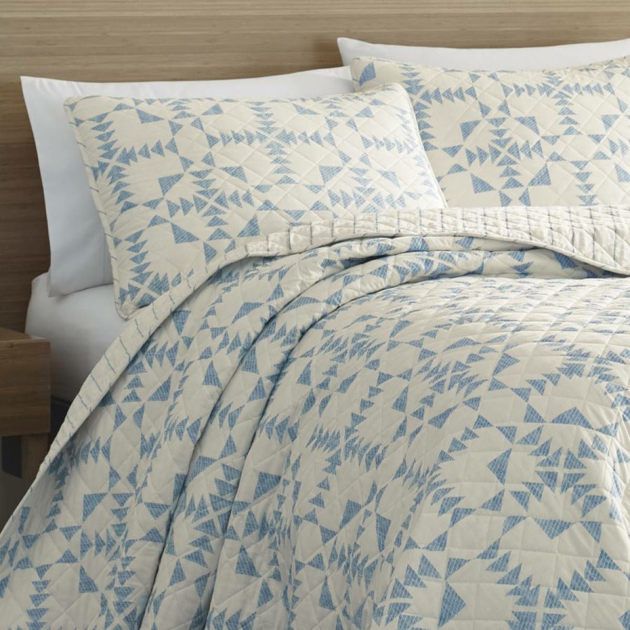 Bed * | Promo Eddie-Bauer Bed Eddie Bauer Arrowhead 136 Thread Count Reversible Quilt Set Blue/White