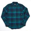 Clothing * | Budget Eddie-Bauer Clothing Mens Eddie Bauer Flex Flannel Shirt Dark Teal Dark-Teal