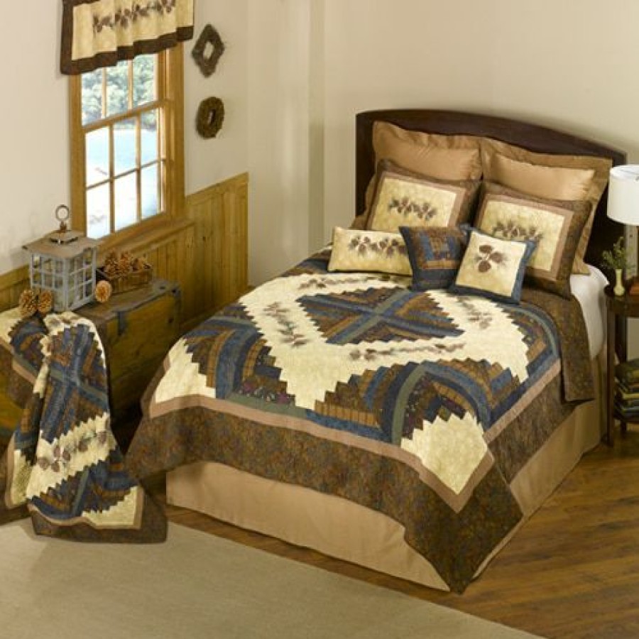 Bed * | Promo Donna-Sharp Bed Donna Sharp Cabin Raising Cotton Quilt Set Brown-Multi