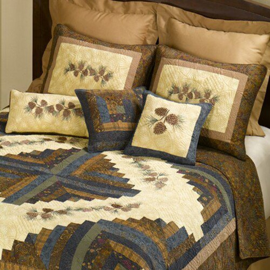 Bed * | Promo Donna-Sharp Bed Donna Sharp Cabin Raising Cotton Quilt Set Brown-Multi