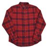 Clothing * | Best Deal Eddie-Bauer Clothing Mens Eddie Bauer Flex Flannel Shirt Brick Red Brick-Red