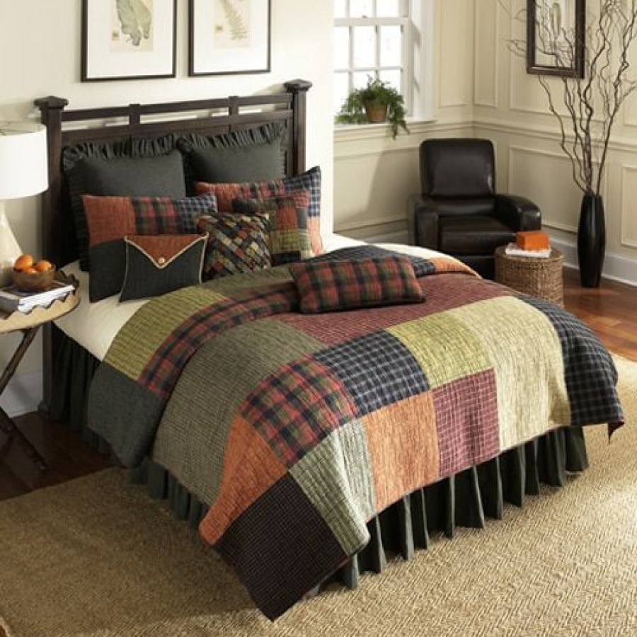 Bed * | Budget Donna-Sharp Bed Donna Sharp Woodland Square Cotton Quilt Set Black/Multi