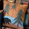 Bed * | Coupon Donna-Sharp Bed Donna Sharp Midnight Bear Square Decorative Pillow 16 16 Burnt-Orange/Brown