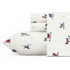 Bed * | Best Pirce Eddie-Bauer Bed Eddie Bauer Ski Patrol Flannel Sheet Set White-Multi