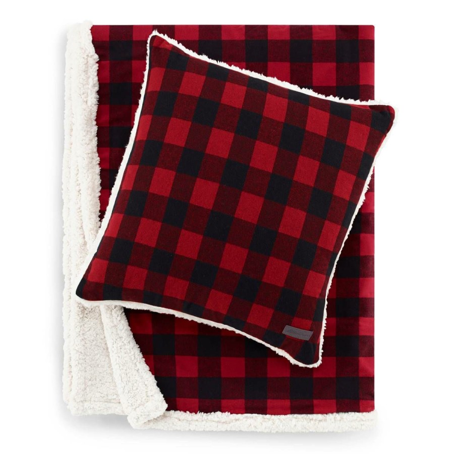 Bed * | Discount Eddie-Bauer Bed Eddie Bauer Cabin Plaid Throw And Pillow Set