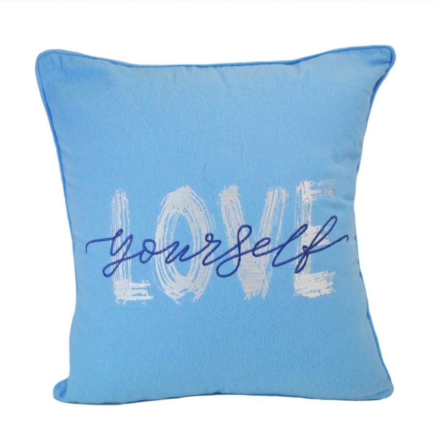 Bed * | Best Deal Donna-Sharp Home Decor Donna Sharp Smoothie Love Decorative Pillow 17 17 Blue