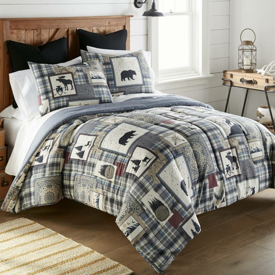 Bed * | Best Sale Donna-Sharp Bed Donna Sharp Forest Symbols Comforter Set Blue/Black