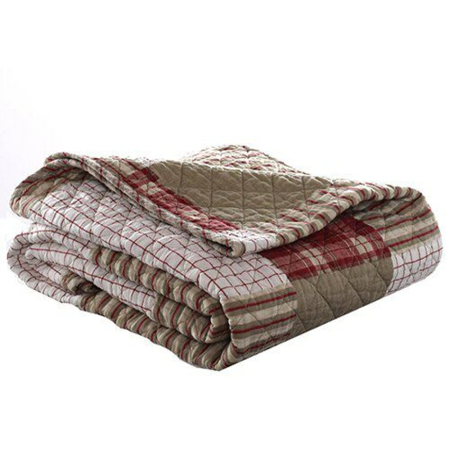 Bed * | Top 10 Eddie-Bauer Bed Eddie Bauer Camano Island Quilted Throw Red/White/Green-Multi