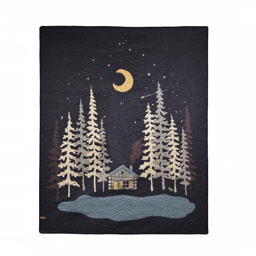 Bed * | Coupon Donna-Sharp Bed Donna Sharp Moonlit Cabin Cotton Throw Blanket Black/Beige