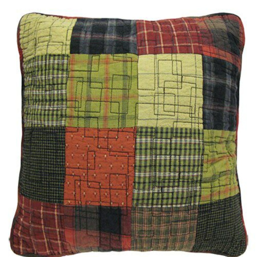 Bed * | Buy Donna-Sharp Bed Donna Sharp Woodland Square Decorative Pillow 15 15 Green/Red