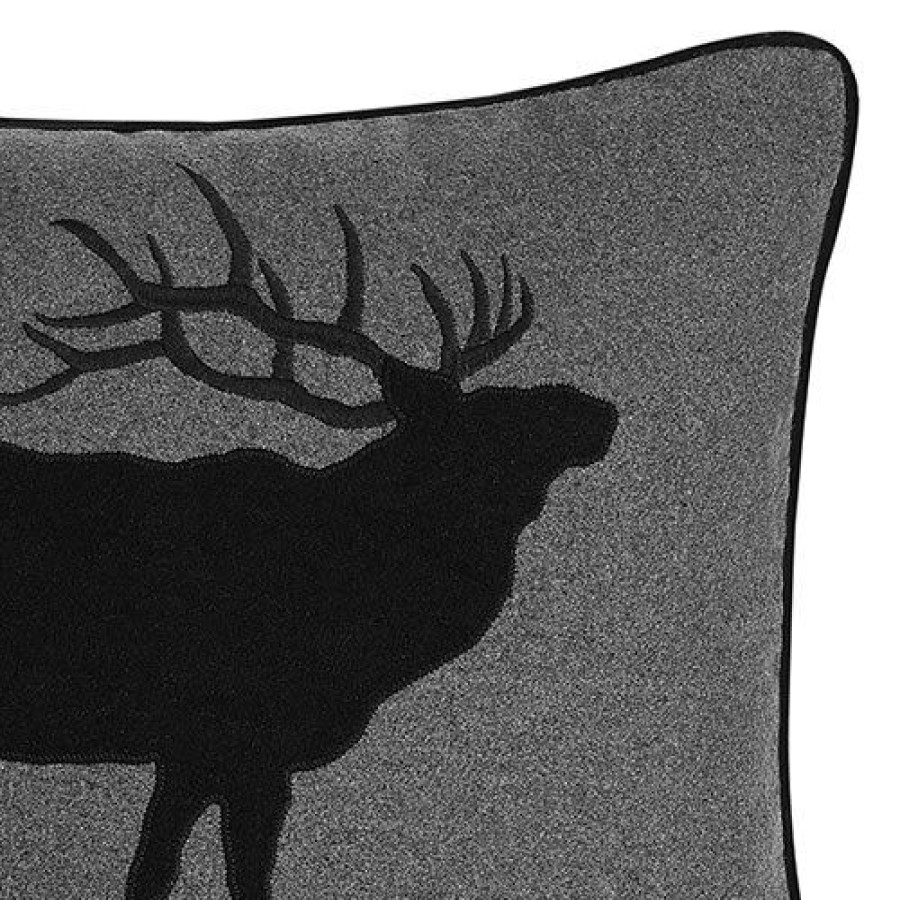 Bed * | Best Sale Eddie-Bauer Home Decor Eddie Bauer Elk Rectangle Decorative Pillow 16 20 Charcoal