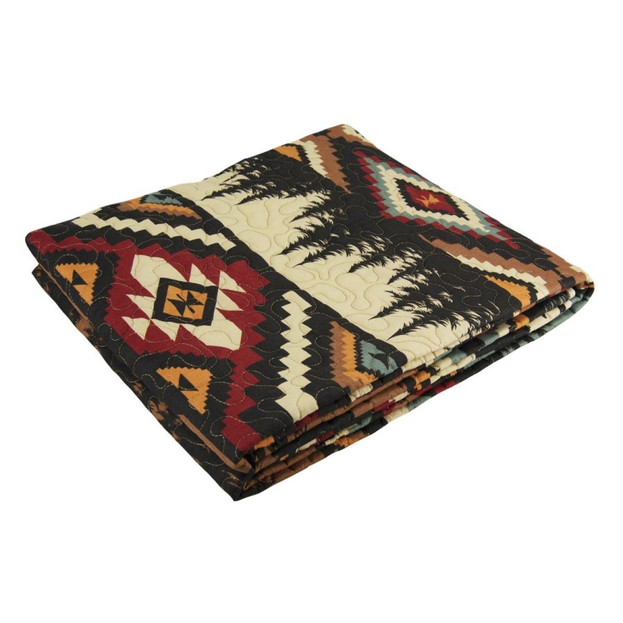 Bed * | Best Deal Donna-Sharp Bed Donna Sharp Campfire Cotton Throw Blanket Beige/Multi