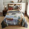 Bed * | Outlet Donna-Sharp Bed Donna Sharp Sunset Cottage 140 Tc Quilt Set Medium-Blue