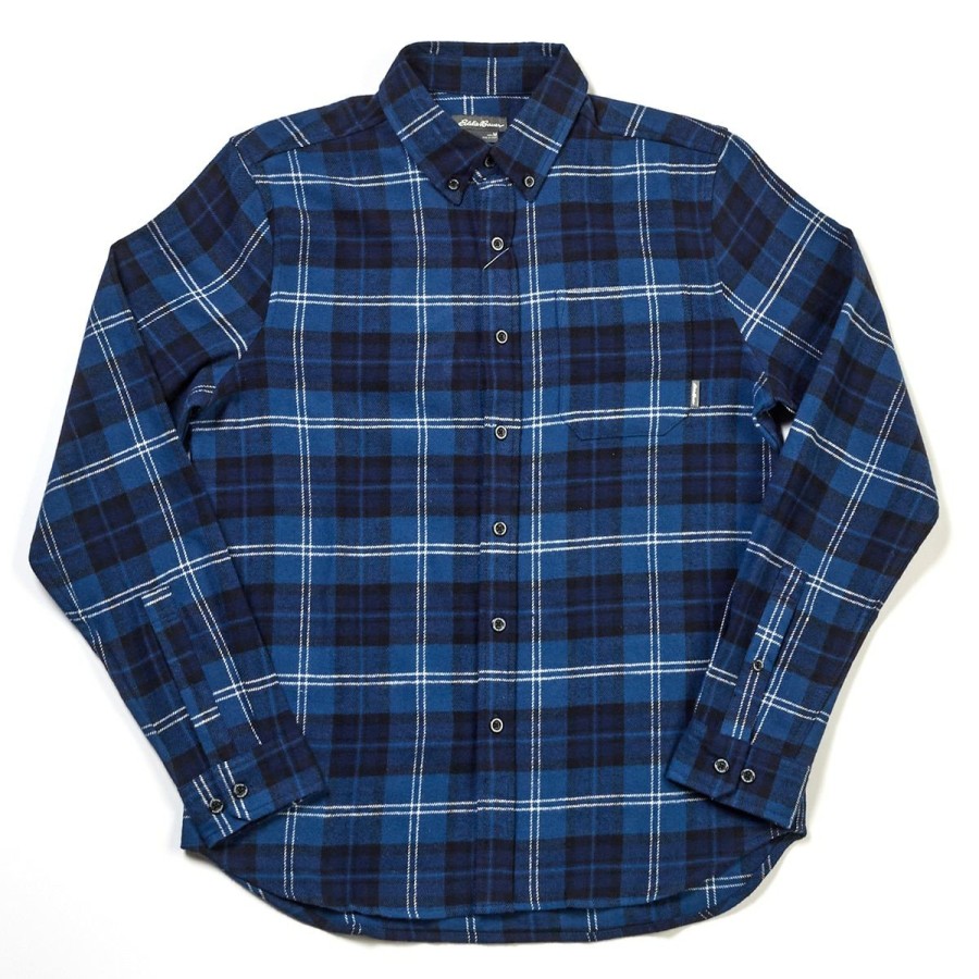 Clothing * | Cheapest Eddie-Bauer Clothing Mens Eddie Bauer Flannel Shirt Soft Indigo Soft-Indigo