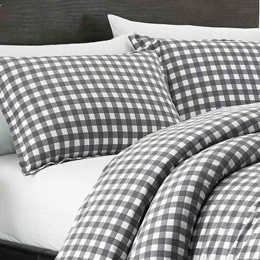 Bed * | Cheapest Eddie-Bauer Bed Eddie Bauer Preston 3Pc. Flannel Comforter Set Grey