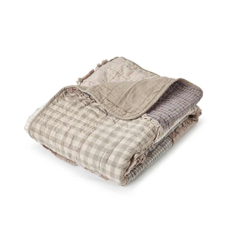 Bed * | Budget Donna-Sharp Bed Donna Sharp Smoky Cobblestone Cotton Throw Blanket Beige/Grey