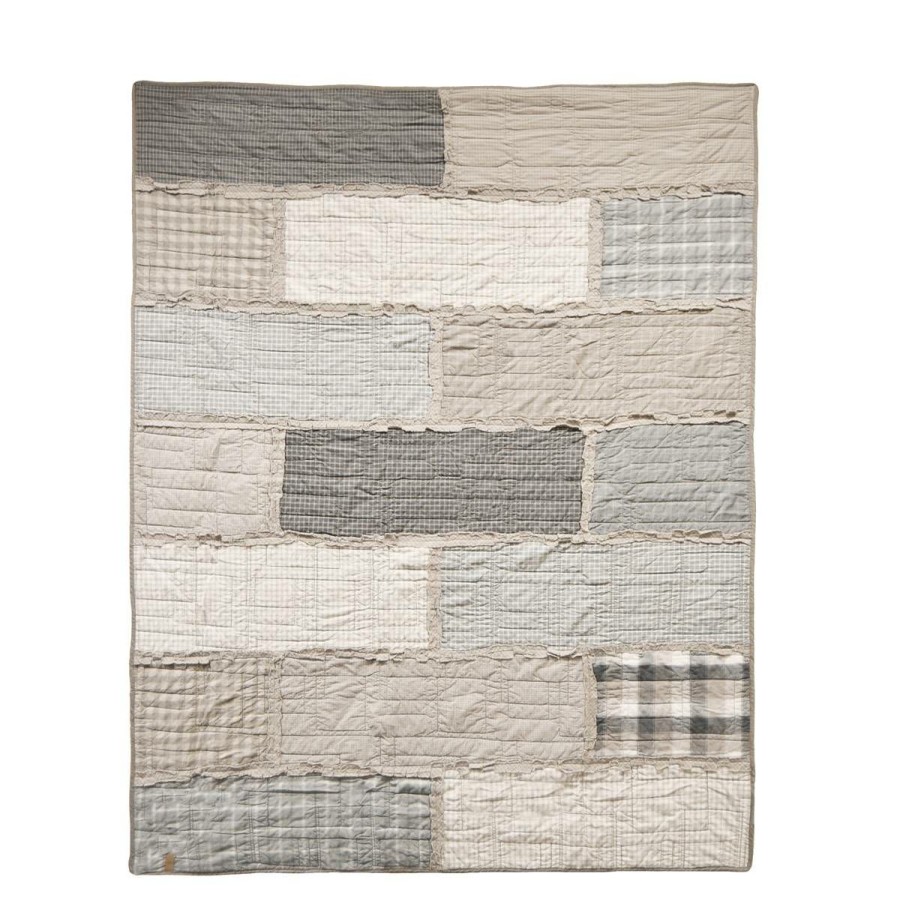 Bed * | Budget Donna-Sharp Bed Donna Sharp Smoky Cobblestone Cotton Throw Blanket Beige/Grey