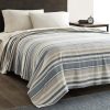 Bed * | Flash Sale Eddie-Bauer Bed Eddie Bauer Striped Herringbone Throw Blanket Blue