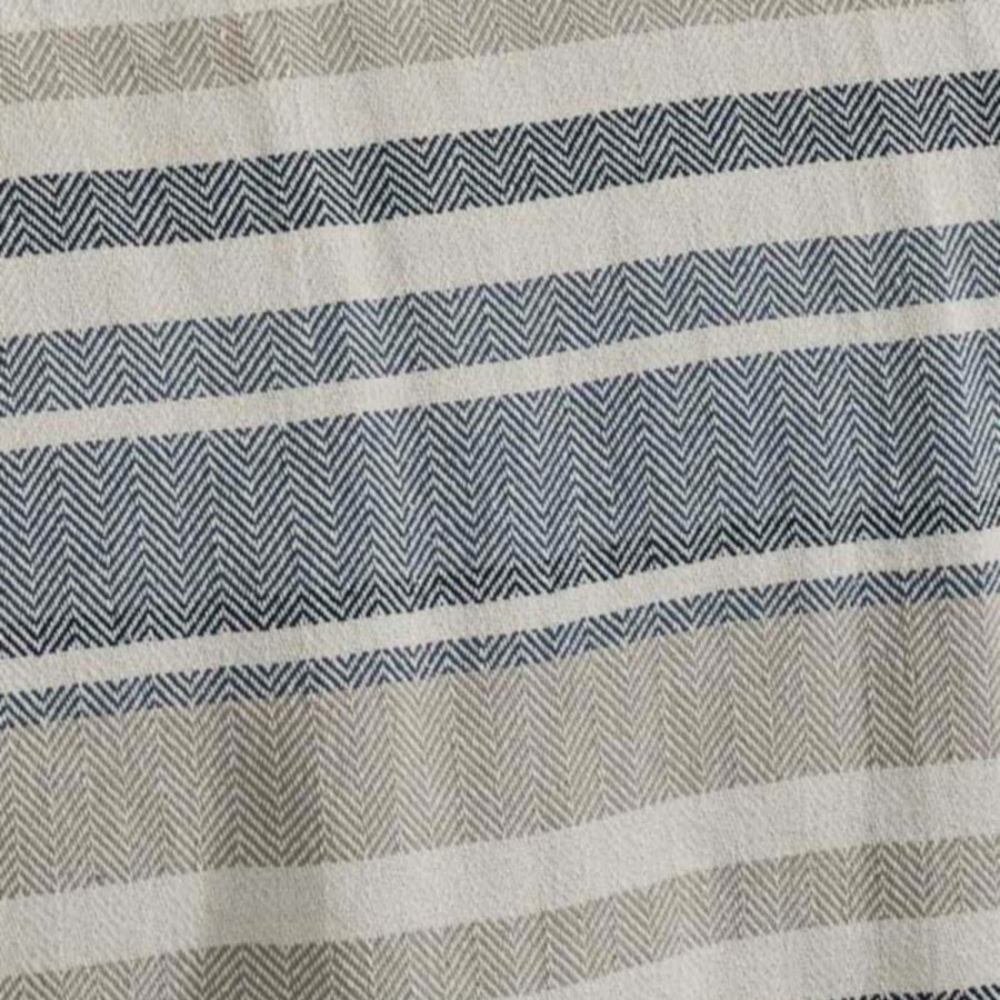 Bed * | Flash Sale Eddie-Bauer Bed Eddie Bauer Striped Herringbone Throw Blanket Blue