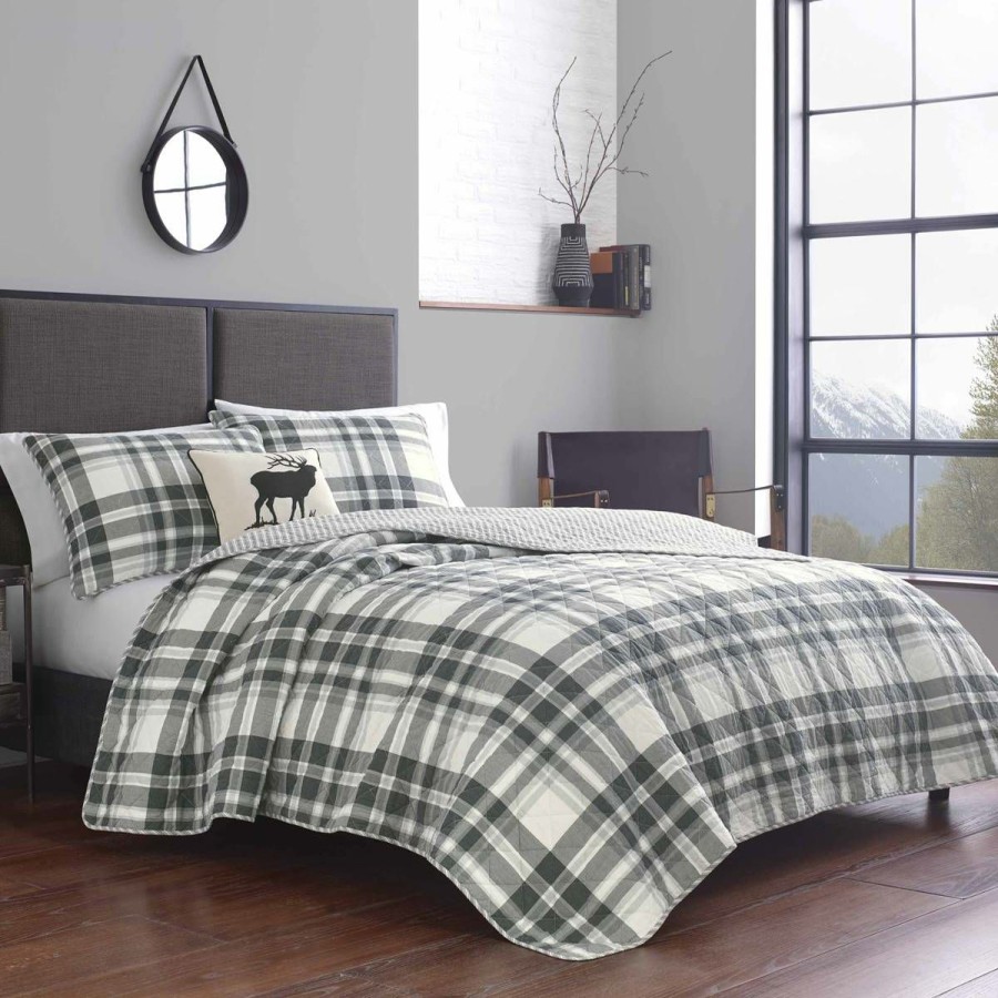 Bed * | Top 10 Eddie-Bauer Bed Eddie Bauer Coal Creek 136 Thread Count Reversible Quilt Set Grey/Multi