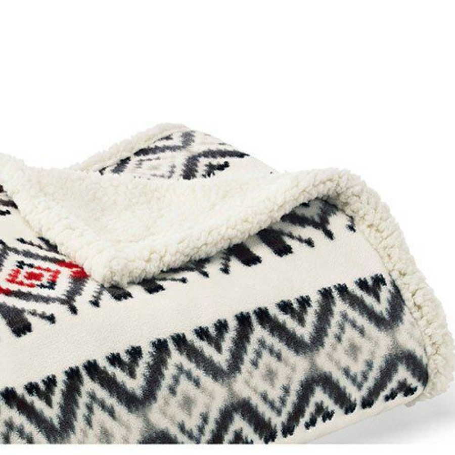 Bed * | Top 10 Eddie-Bauer Bed Eddie Bauer Mountain Village Sherpa Throw Red