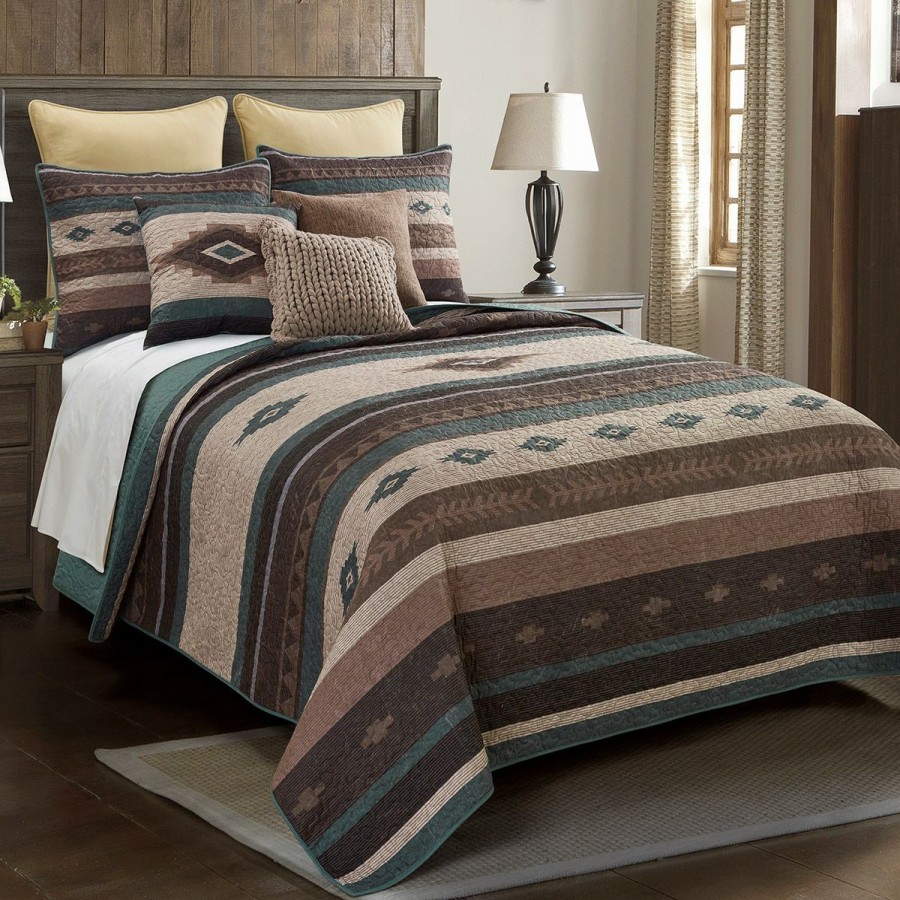 Bed * | Hot Sale Donna-Sharp Bed Donna Sharp Sierra Vista 140 Tc Quilt Set Brown/Multi