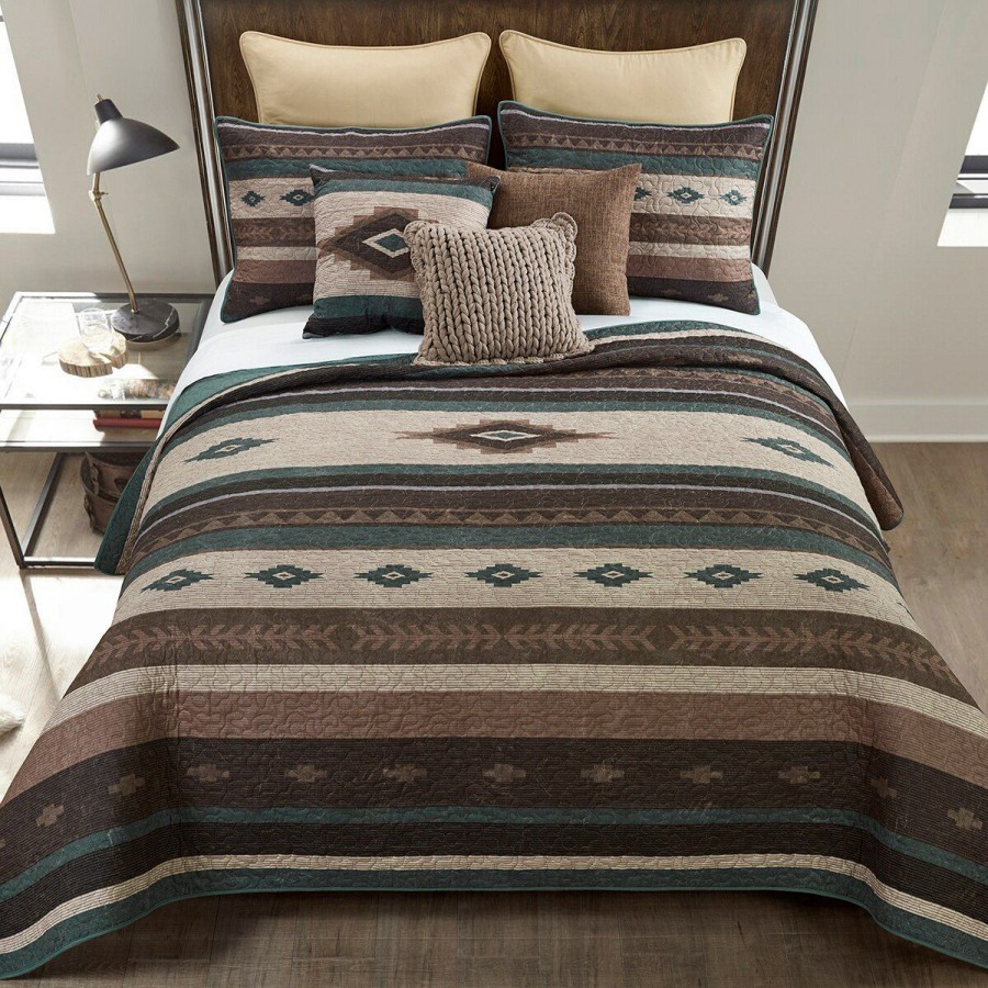 Bed * | Hot Sale Donna-Sharp Bed Donna Sharp Sierra Vista 140 Tc Quilt Set Brown/Multi