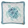 Bed * | Hot Sale Donna-Sharp Bed Donna Sharp Summer Surf Turtle Decorative Pillow 18 18 Blue/Grey