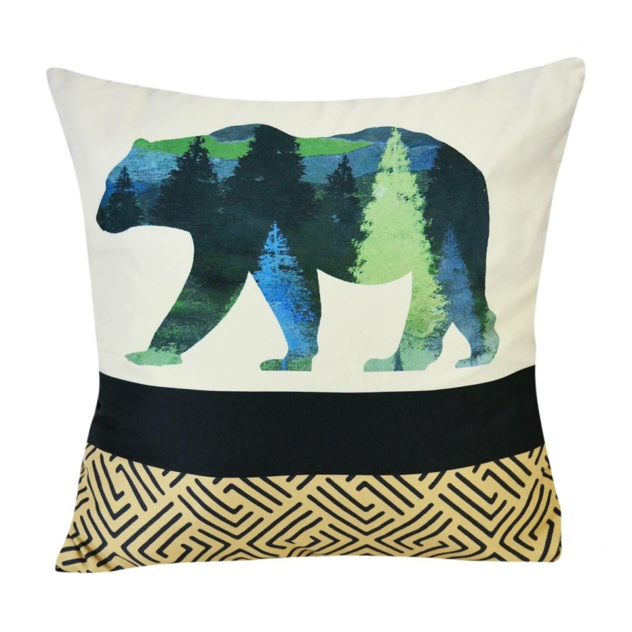 Bed * | Brand New Donna-Sharp Home Decor Donna Sharp Bear Ridge Bear Decorative Pillow 18 18 Blue/White