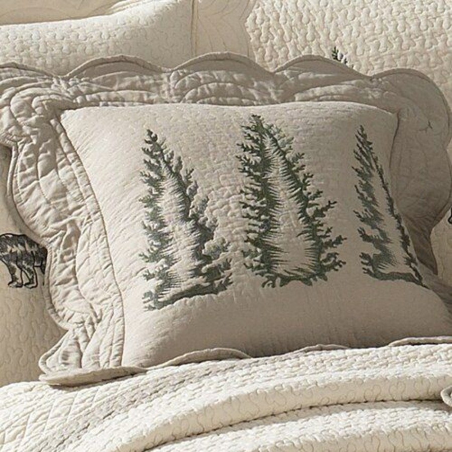 Bed * | Top 10 Donna-Sharp Bed Donna Sharp Bear Creek Trees Decorative Pillow 11 22 Cream