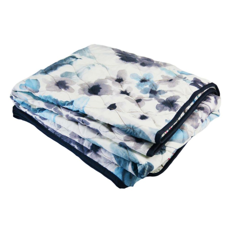 Bed * | Wholesale Donna-Sharp Bed Donna Sharp Your Lifestyle Cordoba Throw Blanket Blue/White