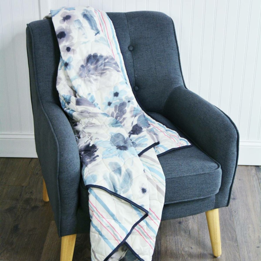 Bed * | Wholesale Donna-Sharp Bed Donna Sharp Your Lifestyle Cordoba Throw Blanket Blue/White