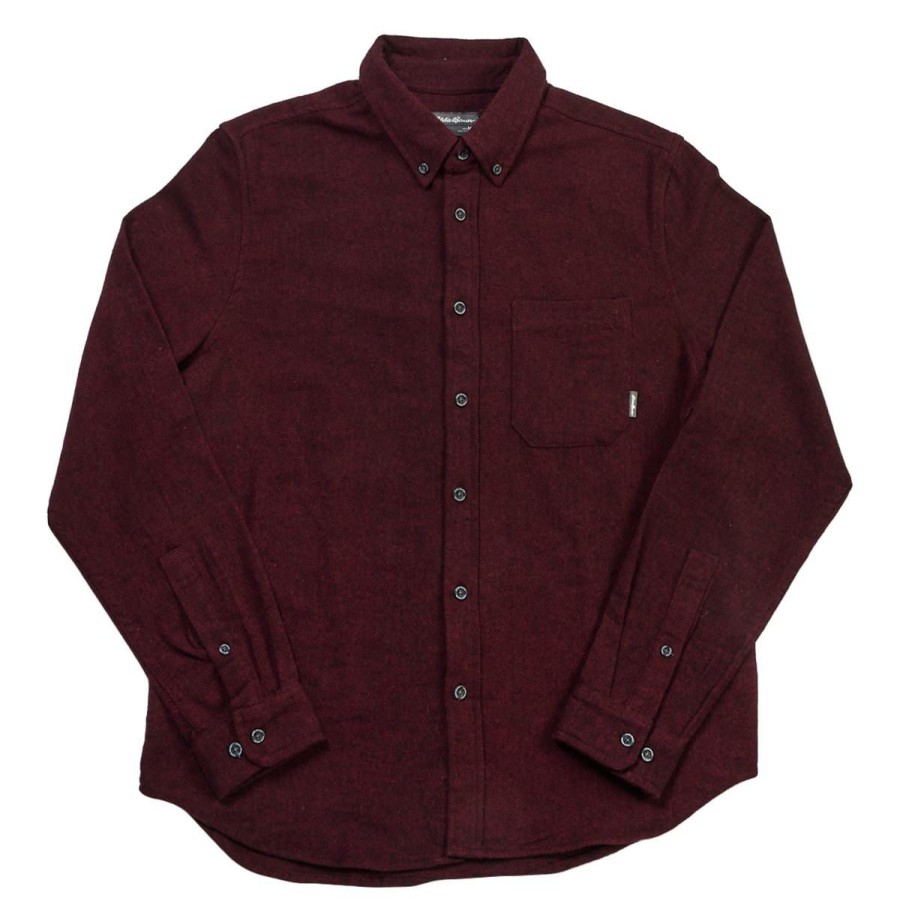 Clothing * | Hot Sale Eddie-Bauer Clothing Mens Eddie Bauer Flex Flannel Shirt Berry