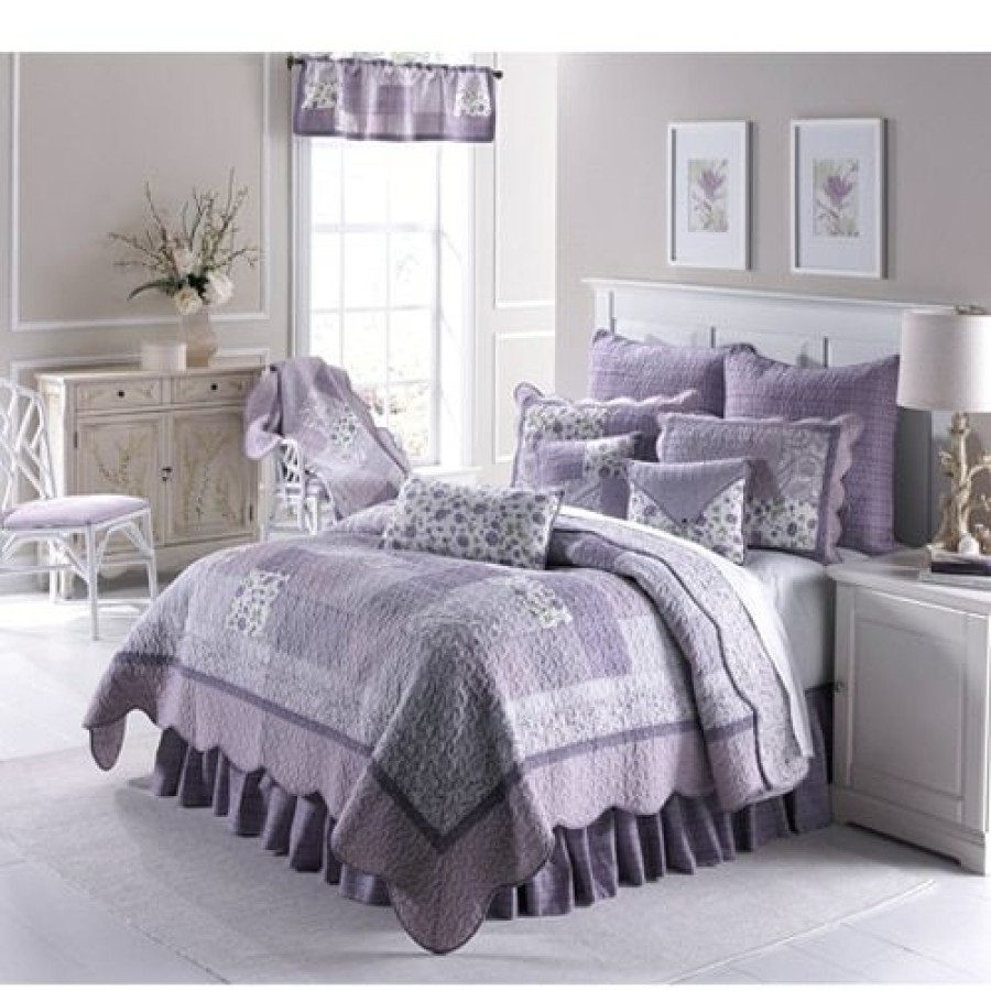 Bed * | New Donna-Sharp Bed Donna Sharp Lavender Rose Cotton Quilt Set Purple/Multi