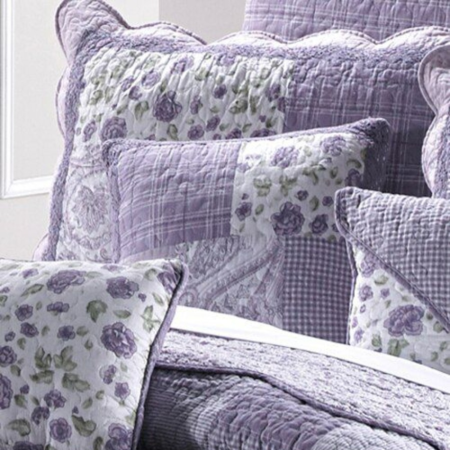 Bed * | New Donna-Sharp Bed Donna Sharp Lavender Rose Cotton Quilt Set Purple/Multi