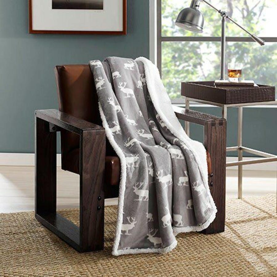 Bed * | Deals Eddie-Bauer Bed Eddie Bauer Elk Stance Throw Grey