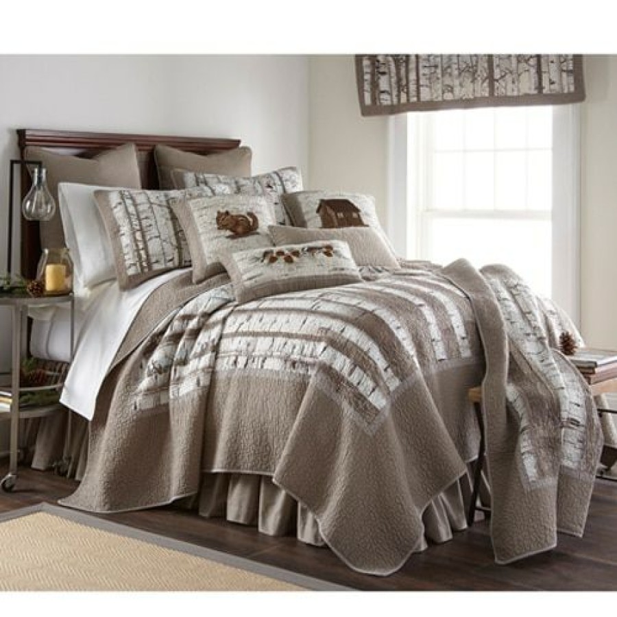 Bed * | Cheap Donna-Sharp Bed Donna Sharp Birch Forest Cotton Quilt Set Tan-Multi