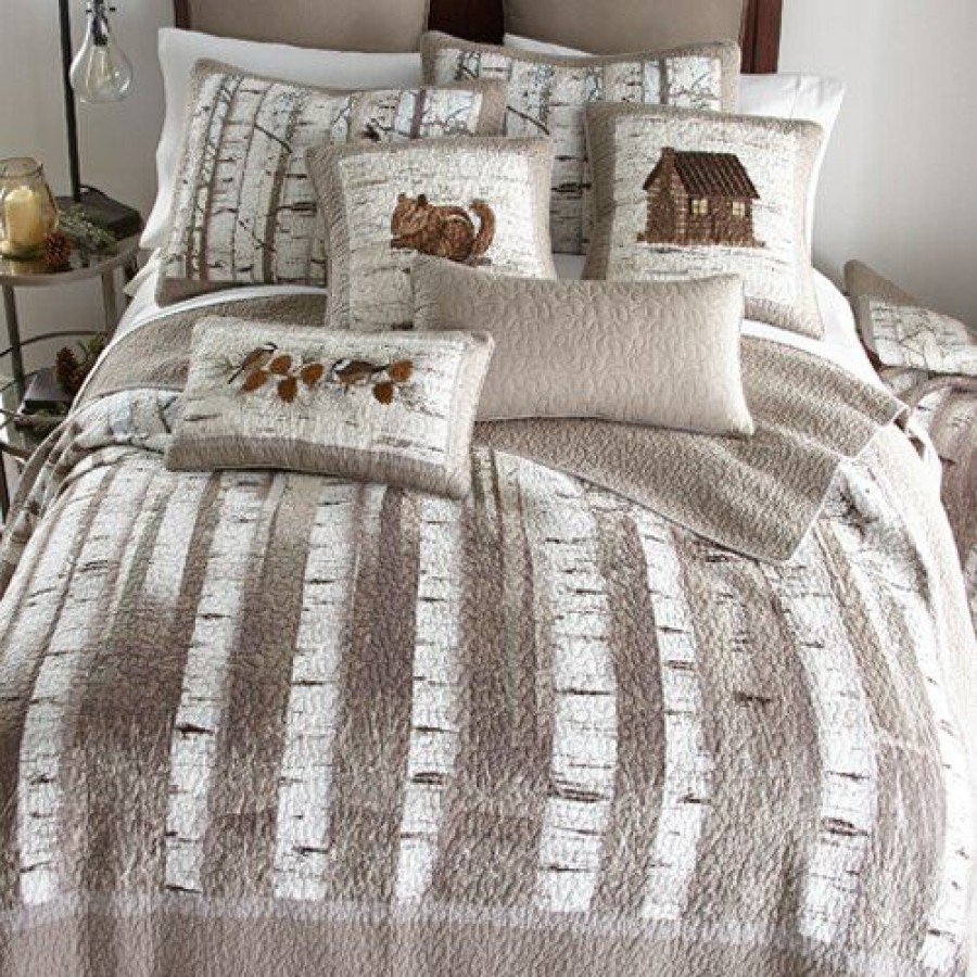 Bed * | Cheap Donna-Sharp Bed Donna Sharp Birch Forest Cotton Quilt Set Tan-Multi