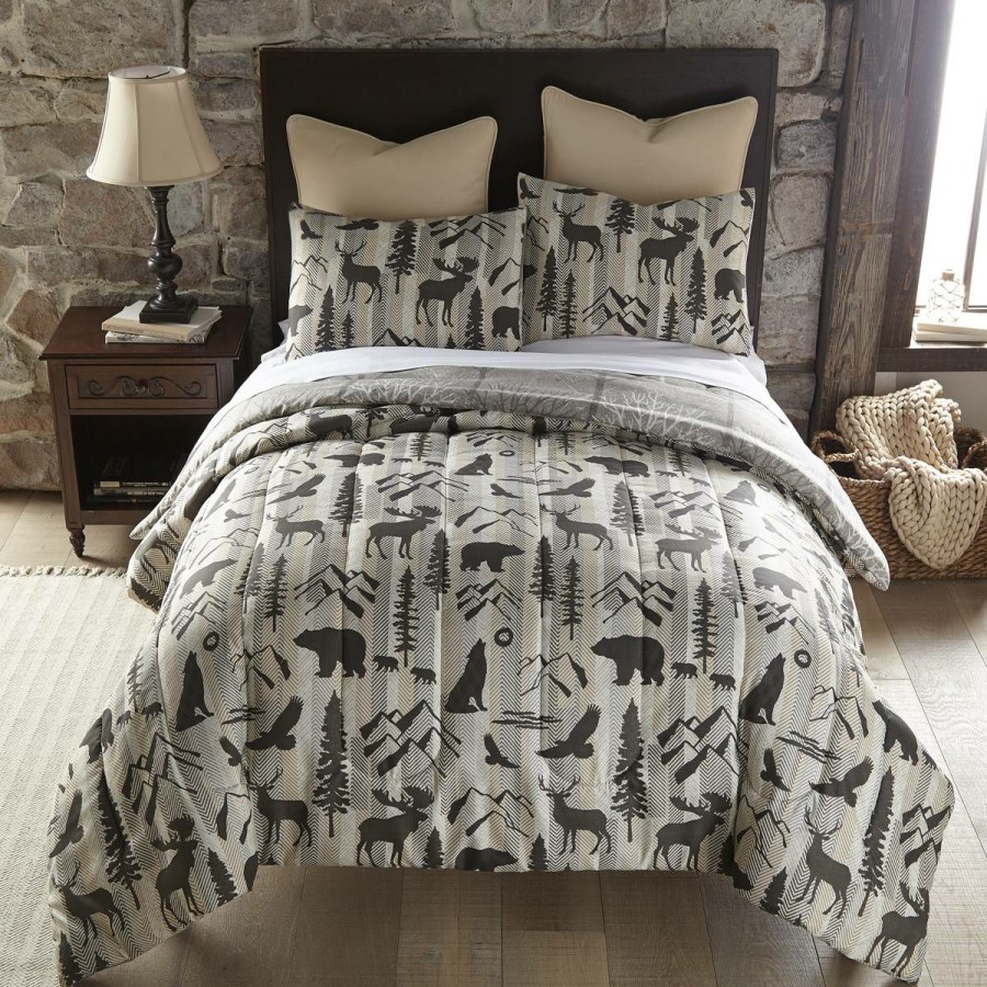 Bed * | Buy Donna-Sharp Bed Your Lifestyle By Donna Sharp Forest Weave Comforter Set Black/Multi