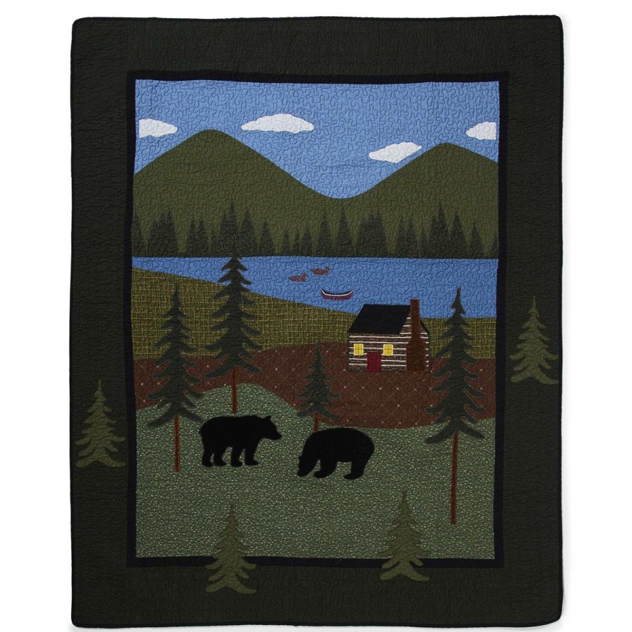 Bed * | Hot Sale Donna-Sharp Bed Donna Sharp Bear Lake Throw Blanket Black/Multi