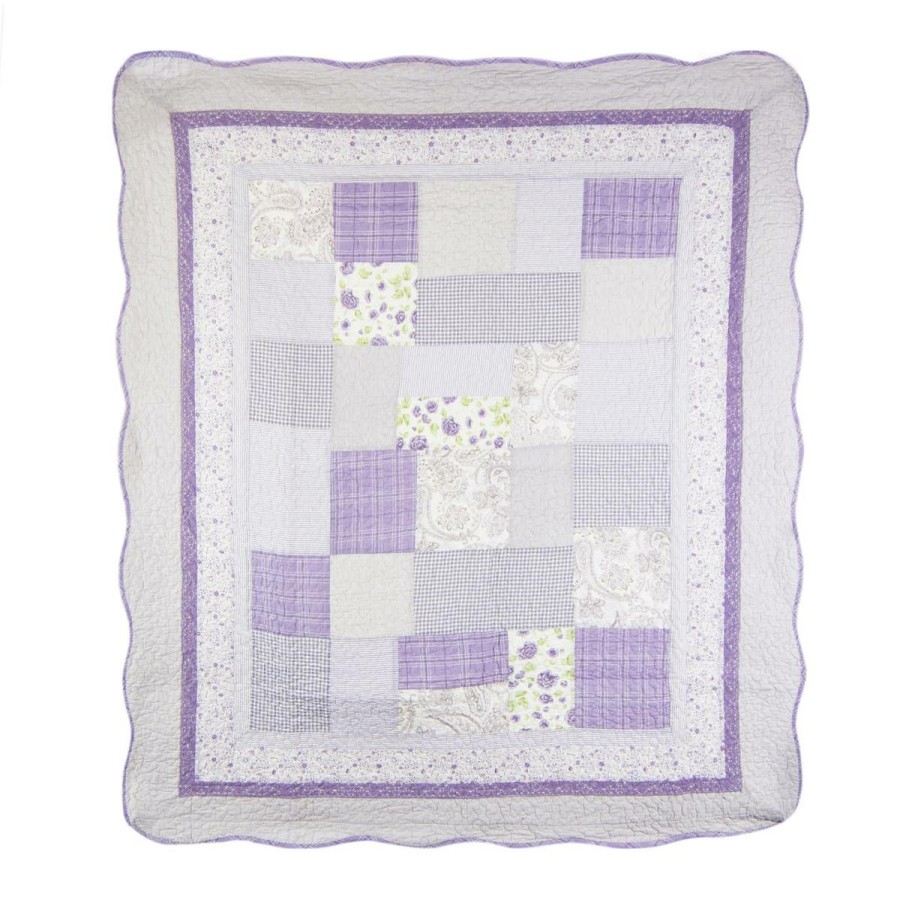 Bed * | Best Deal Donna-Sharp Bed Donna Sharp Rose Throw Blanket Lavender