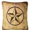 Bed * | Discount Donna-Sharp Bed Donna Sharp Wood Patch Decorative Star Pillow 18 18 Amber/Dark-Brown