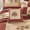 Bed * | New Donna-Sharp Bed Donna Sharp Pine Lodge Pinecone Decorative Pillow 15 15 Red/Multi