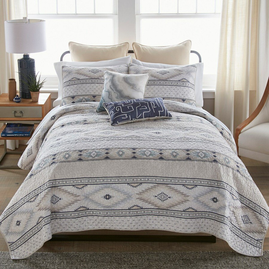 Bed * | Buy Donna-Sharp Bed Donna Sharp Windswept 140 Tc Quilt Set White