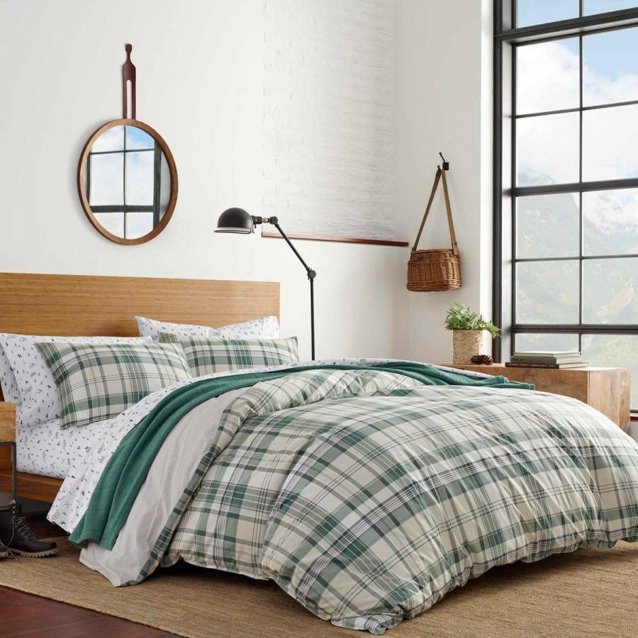 Bed * | Flash Sale Eddie-Bauer Bed Eddie Bauer Timbers Plaid Green Comforter Set Dark-Green