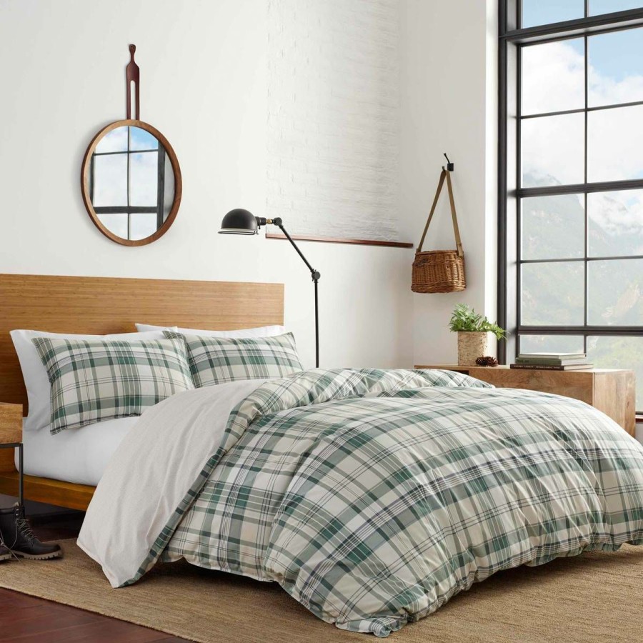 Bed * | Flash Sale Eddie-Bauer Bed Eddie Bauer Timbers Plaid Green Comforter Set Dark-Green